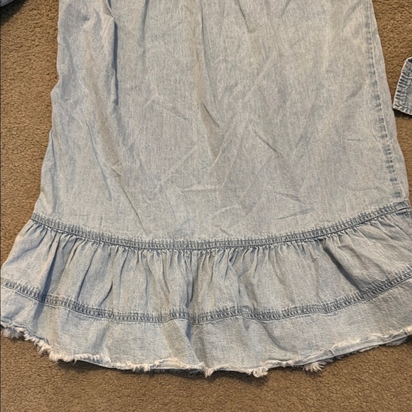 Elan Blue Ruffled Buttoned Mini Dress - Picture 9 of 9